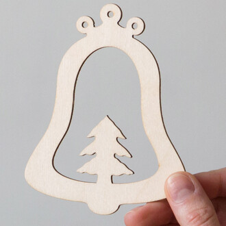 11 x 9 cm offene Weihnachtsglocke Holzfiguren...