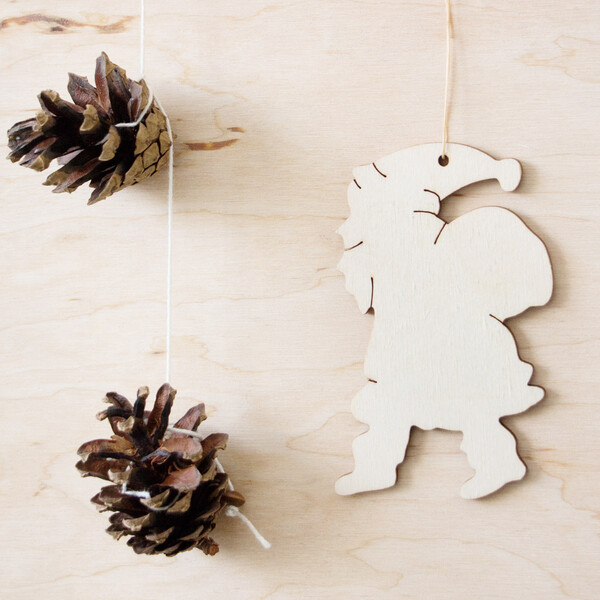 Weihnachtsmann aus Holz 9 x 6 cm Baumschmuck