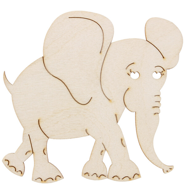 Elefant aus Holz 12 x 10 cm Decoupage