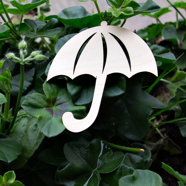 Regenschirm aus Holz 10 x 10 cm Schirm