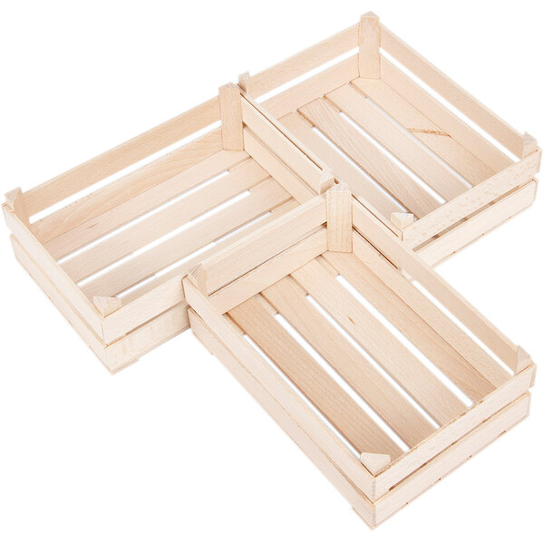 3 Large Wooden Crates Wood Boxes Decorative Boxes Natural Wooden
