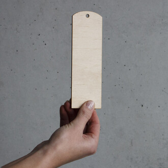 gerade Lesezeichen Holz 0,3 mm dick 15 x 5 cm Seitenfinder