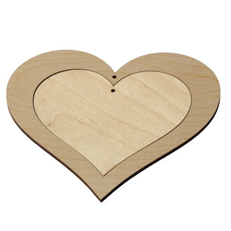Herz in Herz aus Holz 2-er-Set