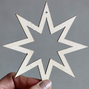 Weihnachtsstern offen 11 x 11 cm Holzstern