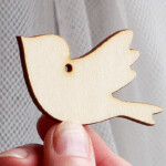 Holzvogel 6 x 4 cm, Vogel aus Holz