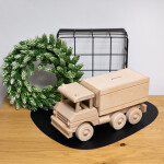 Holz-Lkw, große Sparbüchse als Spielzeugauto, 32 × 12 × 16 cm