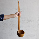 Schöpfkelle 500 ml aus Kirsch Holz Schöpflöffel Ø 110 mm, Schöpfer mit 50 cm Stiellänge