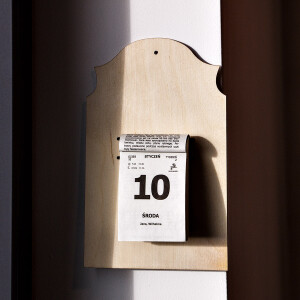 Notizblock und Wandkalender Holz Halter