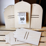 Papier- und Abreißkalender Halterung aus Holz
