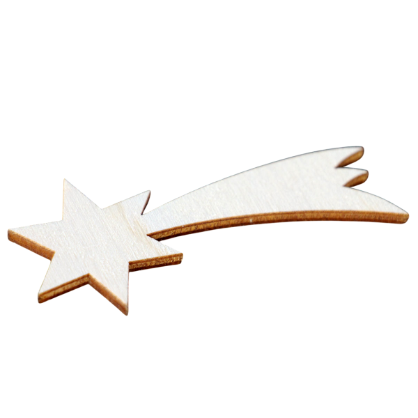 Sternschnuppe aus Holz 6,5 x 3 cm