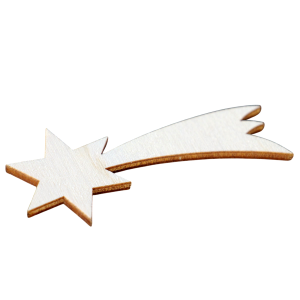 Sternschnuppe aus Holz 6,5 x 3 cm