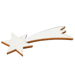 Sternschnuppe aus Holz 6,5 x 3 cm