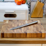 Hackbrett aus Eichen Stirnholz 40 x 30 x 4 cm Schneidebrett