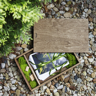 Sammelkiste aus Holz in Eiche Dunkel 30 x 19,5 cm Fotobox