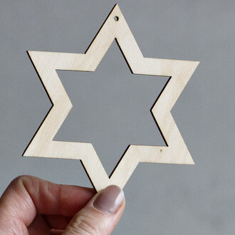 offener Stern aus Holz 10 x 10 cm
