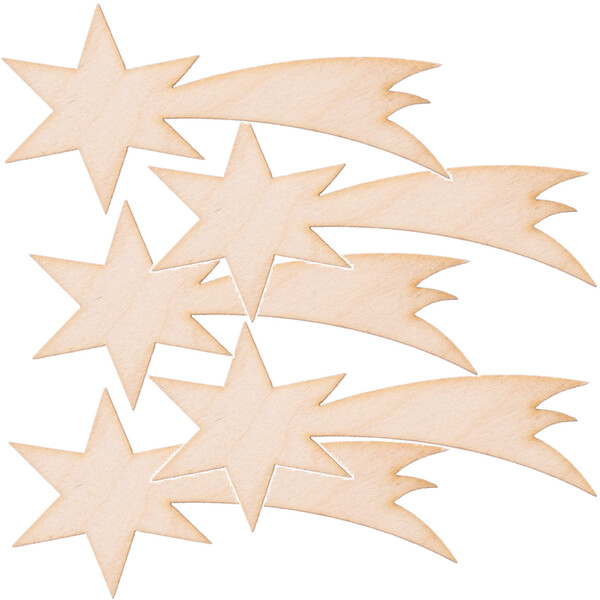 Sternschnuppe aus Holz 6,5 x 3 cm