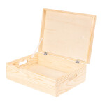 große Holzkiste 13 Liter mit Deckel und Griffen 40 x 30 x 14 cm