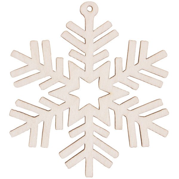 Schneeflocke aus Holz 8 x 8 cm
