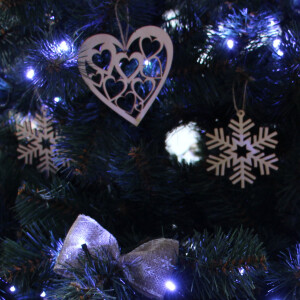Schneeflocke aus Holz 8 x 8 cm Christbaumschmuck