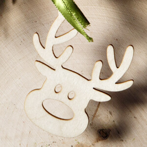 Anhänger aus Holz Rentier, Weihnachtsbaum Anhänger