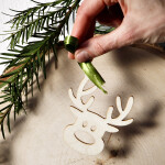 Anhänger aus Holz Rentier, Weihnachtsbaum Anhänger