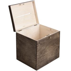 Briefbox in Eiche Dunkel, Wahlurne 17 Liter aus Holz, 25 × 29 × 30 cm