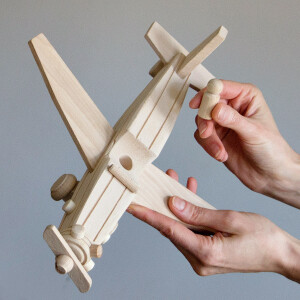 Flugzeug aus Holz, Holzspielzeug,...