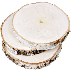 Holz Scheiben 3er-Set Baumscheiben Ø 20 - 25 cm,...