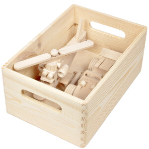 Möbelkiste 6 Liter Werkstattkiste aus Holz 30 × 20 × 14 cm