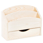 Holz-Schreibtischbutler 25 × 10 × 20 cm mit Schublade