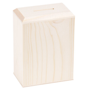 Sparbüchse Spardose 13 cm hoch aus Holz die Kinder...