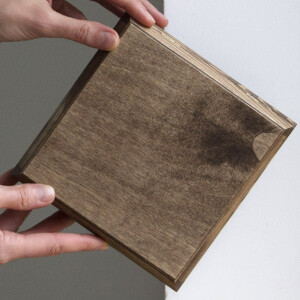 Holzkiste 16 x 16 x 6 cm mit abgerundete Ecken 0,8 Liter