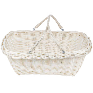 Beige Einkaufskorb 13 Liter aus Vollweide 43 x 33 16 cm