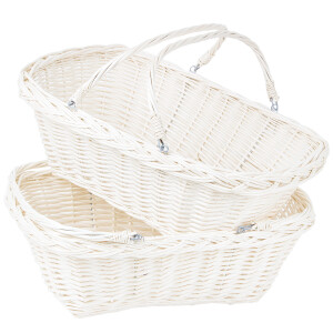 Beige Einkaufskorb 13 Liter aus Vollweide 43 x 33 16 cm