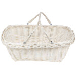 Beige Einkaufskorb 13 Liter aus Vollweide 43 x 33 16 cm