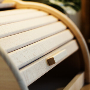Brotkasten mit Roll-Deckel aus Holz, Brotbox