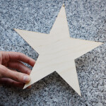 Großer Holzstern 20 x 20 cm Weihnachtsdekoration aus Holz