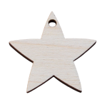 Stern mit Fädelloch 3 x 3 cm Holz