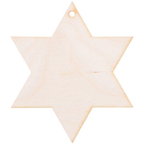 sechs Ecken Weihnachtstern 8 x 8 cm Holzstern, Weihnachtsstern