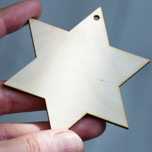 sechs Ecken Weihnachtstern 8 x 8 cm Holzstern,...