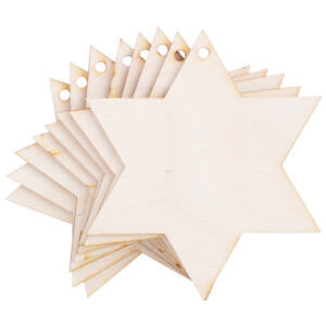 sechs Ecken Weihnachtstern 8 x 8 cm Holzstern, Weihnachtsstern