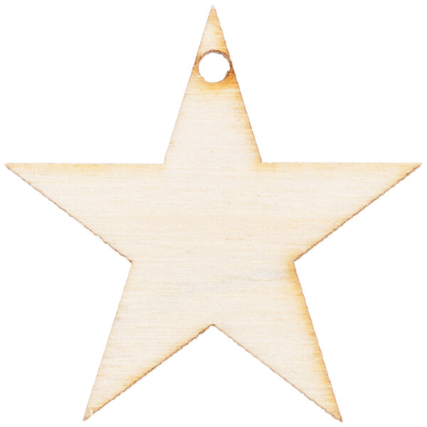 spitzer Holzstern mit Loch3 x 3 cm