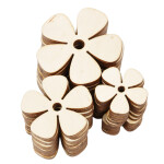 Holzdekoration 5 blättriges Kleeblatt 5 x 5 cm
