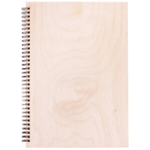 Holz Buch mit Ringmechanik 25 Blätter