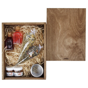 Holz Geschenkkiste Fotobox Eiche Dunkel Sammelbox 2,4...