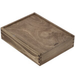 Holz Geschenkkiste Fotobox Eiche Dunkel Sammelbox 2,4 Liter Holzkiste 21 x 28 x 6 cm