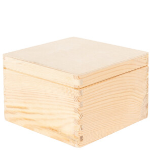Quadratische Holzkiste mit Deckel,...