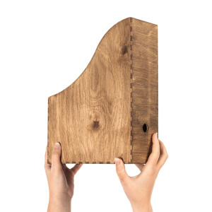Holz Zeitschriftenhalter Eiche Dunkel