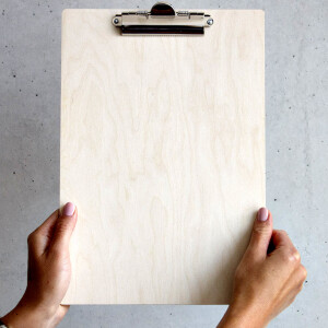 Großes Klemmbrett aus Holz, DIN A4, Clipboard mit...